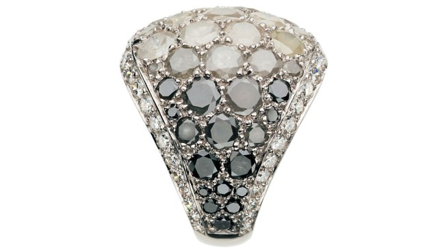 Icy diamond and black diamond ring by de Grisogono